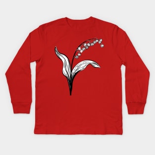 Vintage Lily Of The Valley Kids Long Sleeve T-Shirt